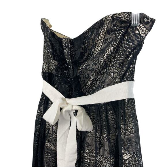 Anthropologie Moulinette Souers black lace strapless dress w/pockets, lined, 0 - Picture 3 of 14